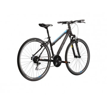 Dámsky krosový bicykel 28" KROSS Evado 3.0, rám 17", čierno-modrý