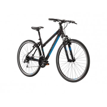 Dámsky krosový bicykel 28" KROSS Evado 3.0, rám 17", čierno-modrý