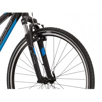 Dámsky krosový bicykel 28" KROSS Evado 3.0, rám 17", čierno-modrý