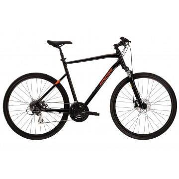 Crossový bicykel 28" KROSS Evado 3.0, rám 21", čierno-oranžový