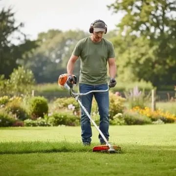 STIHL FS 240 C-E pri kosení trávnika